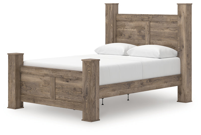 Tampa Furniture Outlet Lutz - Ashley Furniture - Rusticott Bedroom - Queen Poster Bed / Brown - PCB2260B4