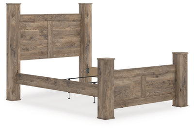 Tampa Furniture Outlet Lutz - Ashley Furniture - Rusticott Bedroom - Queen Poster Bed / Brown - PCB2260B4