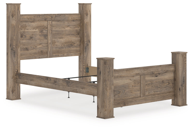 Tampa Furniture Outlet Lutz - Ashley Furniture - Rusticott Bedroom - Queen Poster Bed / Brown - PCB2260B4