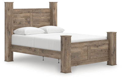 Tampa Furniture Outlet Lutz - Ashley Furniture - Rusticott Bedroom - Queen Poster Bed / Brown - PCB2260B4