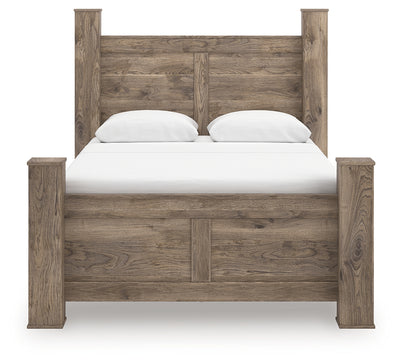 Tampa Furniture Outlet Lutz - Ashley Furniture - Rusticott Bedroom - Queen Poster Bed / Brown - PCB2260B4