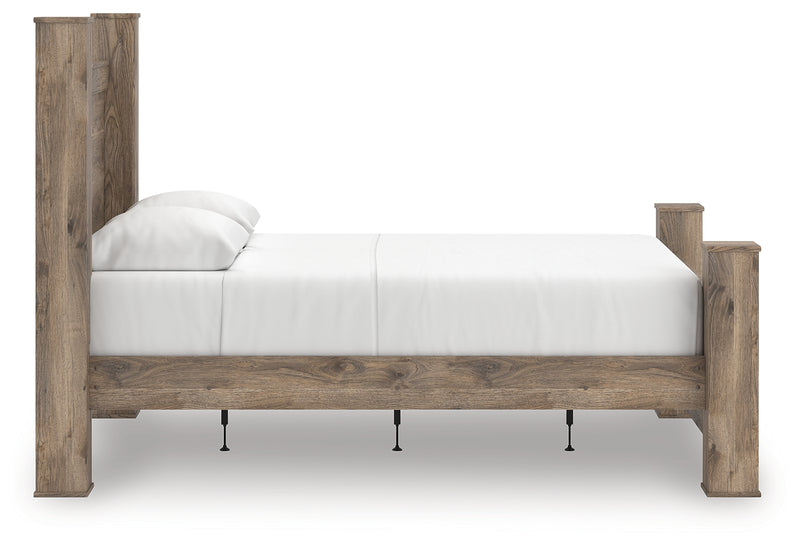 Tampa Furniture Outlet Lutz - Ashley Furniture - Rusticott Bedroom - Queen Poster Bed / Brown - PCB2260B4
