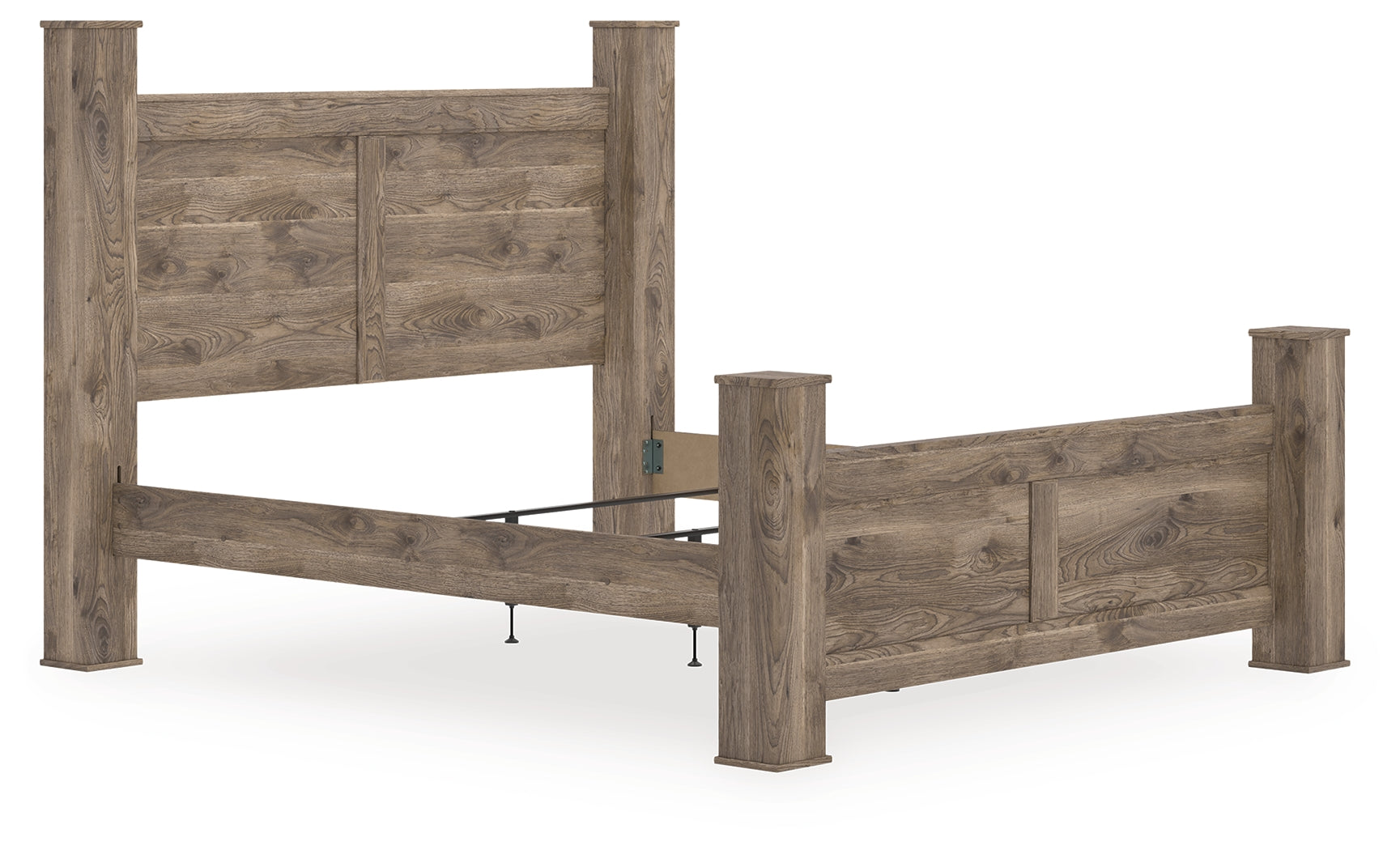 Tampa Furniture Outlet Lutz - Ashley Furniture - Rusticott Bedroom - King Poster Bed / Brown - PCB2260B7