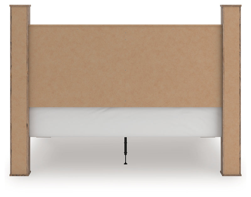 Tampa Furniture Outlet Lutz - Ashley Furniture - Rusticott Bedroom - King Poster Bed / Brown - PCB2260B7