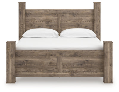 Tampa Furniture Outlet Lutz - Ashley Furniture - Rusticott Bedroom - King Poster Bed / Brown - PCB2260B7