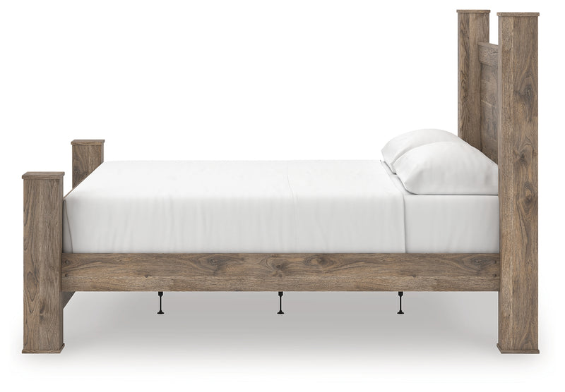 Tampa Furniture Outlet Lutz - Ashley Furniture - Rusticott Bedroom - King Poster Bed / Brown - PCB2260B7