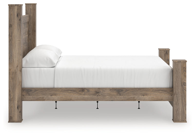 Tampa Furniture Outlet Lutz - Ashley Furniture - Rusticott Bedroom - King Poster Bed / Brown - PCB2260B7