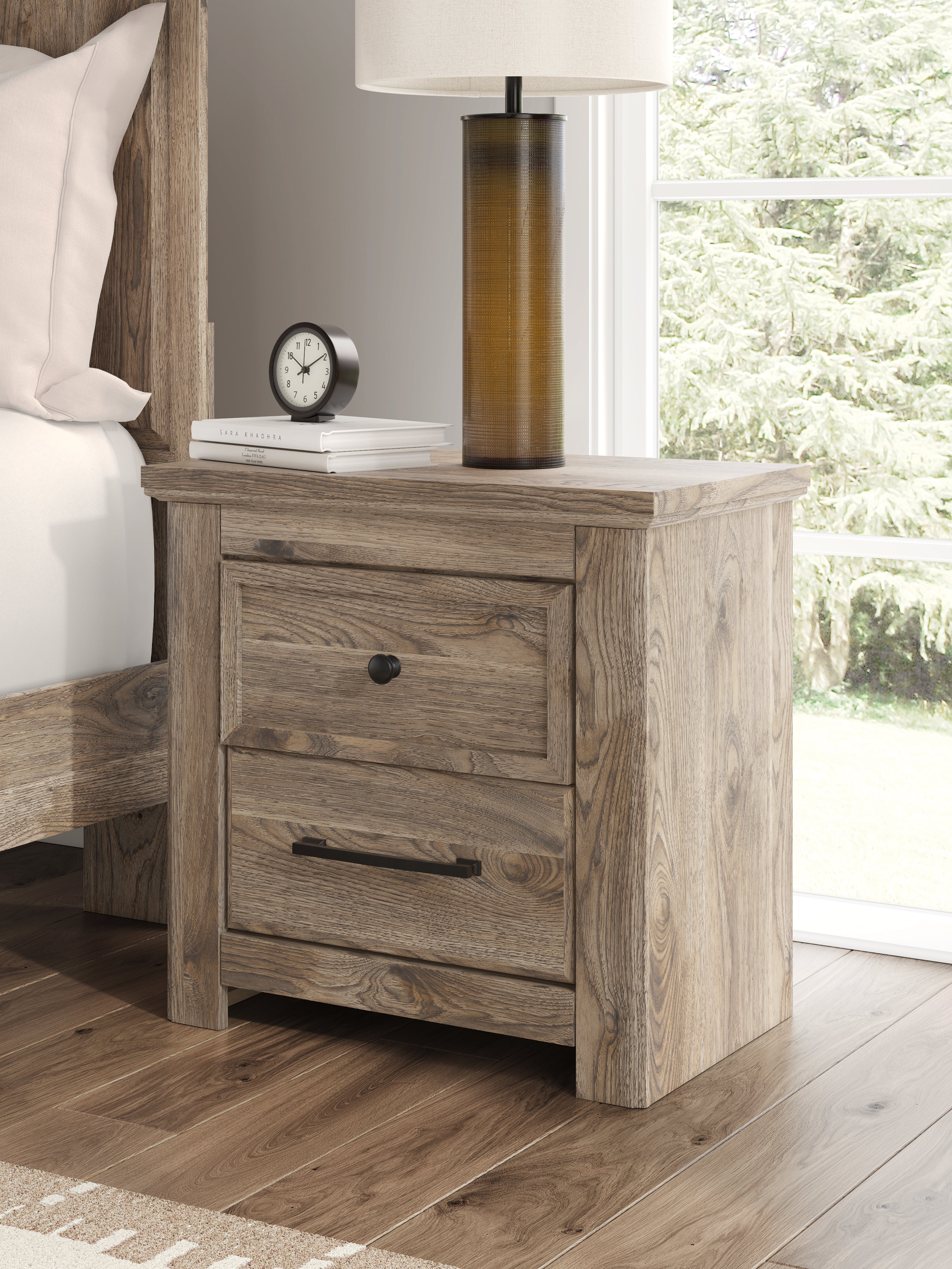 Tampa Furniture Outlet Lutz - Ashley Furniture - Rusticott Bedroom - Two Drawer Night Stand / Brown - PCB2260-92