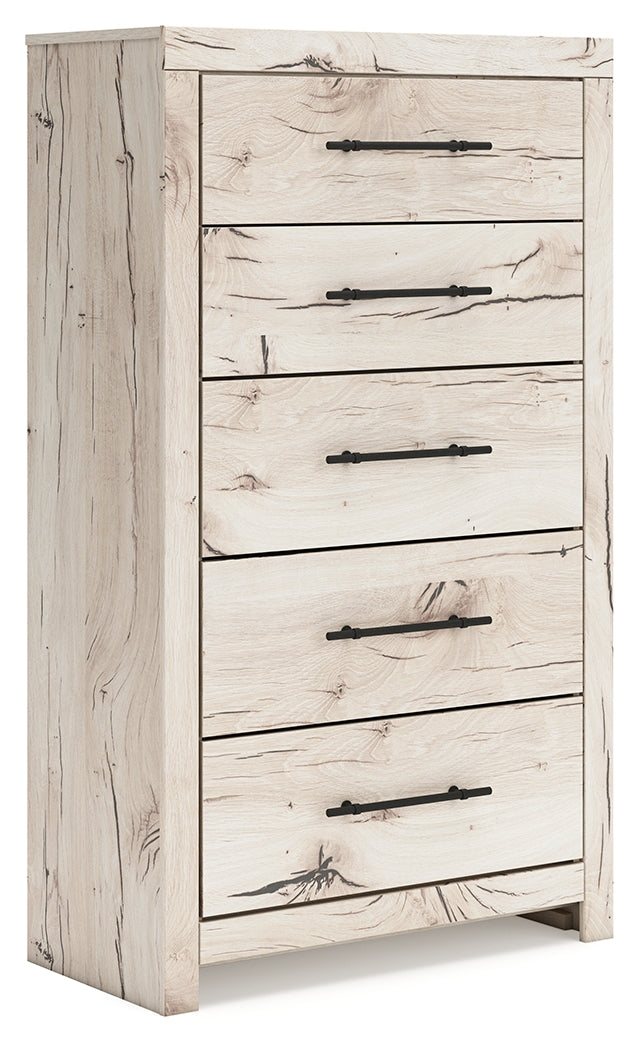 Tampa Furniture Outlet Lutz - Ashley Furniture - Lawroy Bedroom - Five Drawer Chest / Light Natural - B2310-46