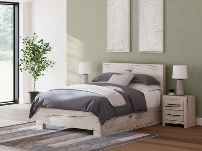 Tampa Furniture Outlet Lutz - Ashley Furniture - Lawroy Bedroom - Queen Panel Bed with Storage / Light Natural - B2310B6
