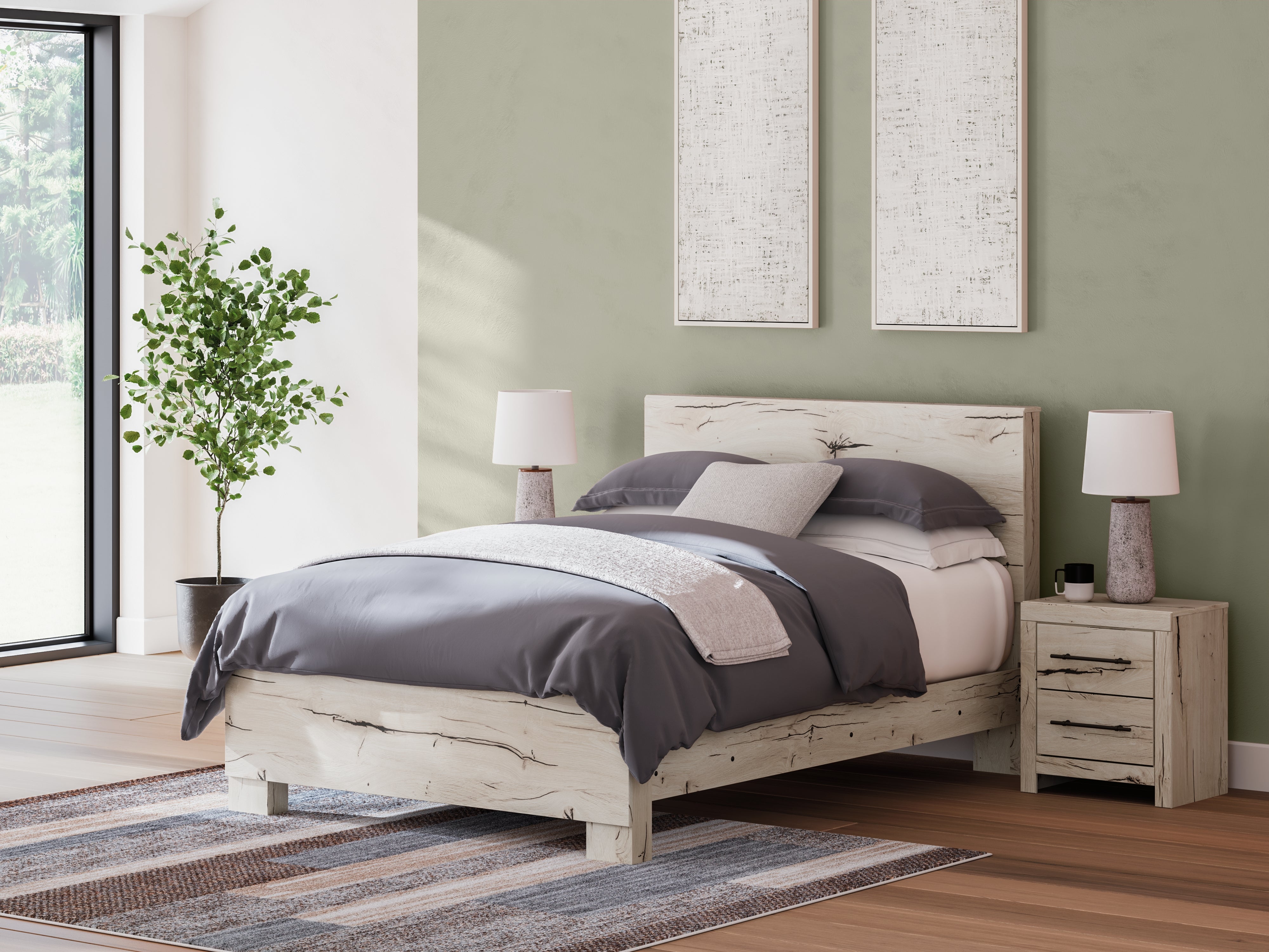 Tampa Furniture Outlet Lutz - Ashley Furniture - Lawroy Bedroom - Queen Panel Bed / Light Natural - B2310B2