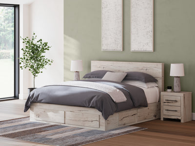 Tampa Furniture Outlet Lutz - Ashley Furniture - Lawroy Bedroom - King Panel Storage Bed / Light Natural - B2310B14