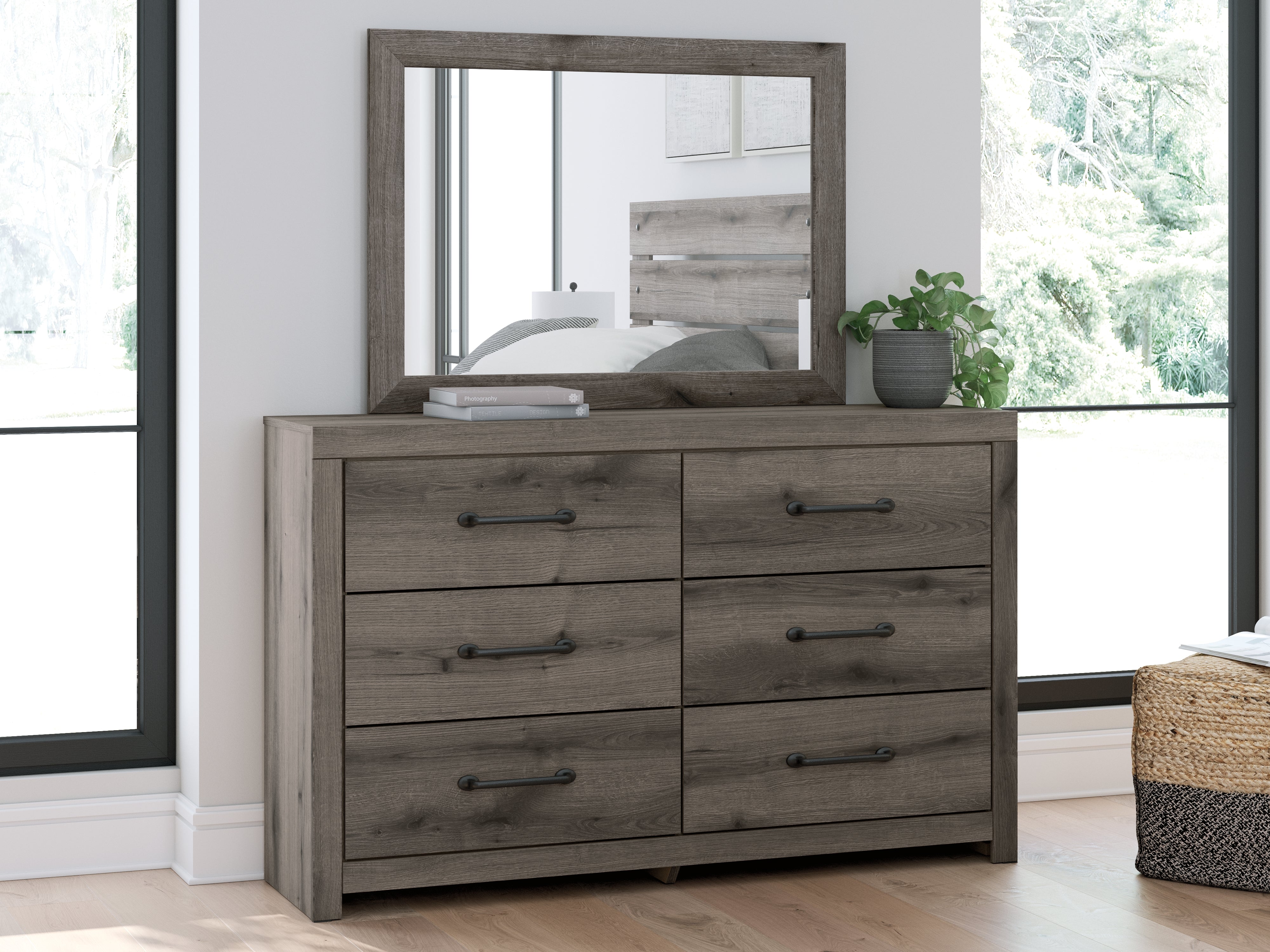 Tampa Furniture Outlet Lutz - Ashley Furniture - Graystorm Bedroom - Dresser and Mirror / Brown Gray - PCB2405B1