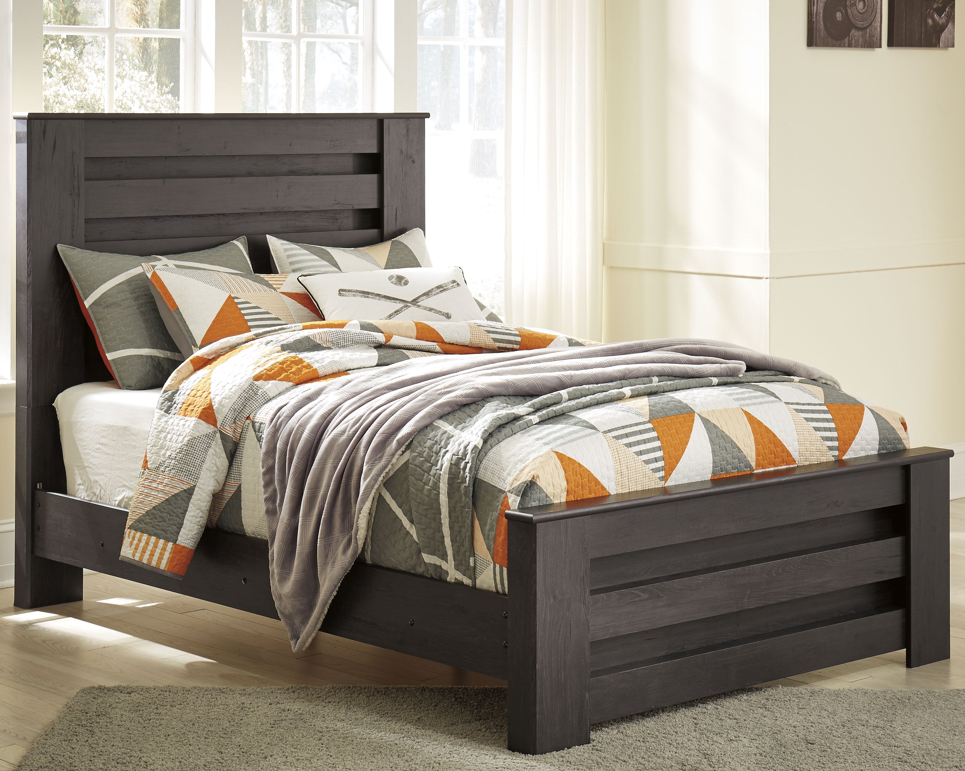 Tampa Furniture Outlet Lutz - Ashley Furniture - Brinxton Bedroom - Full Panel Bed / Charcoal - B249B5