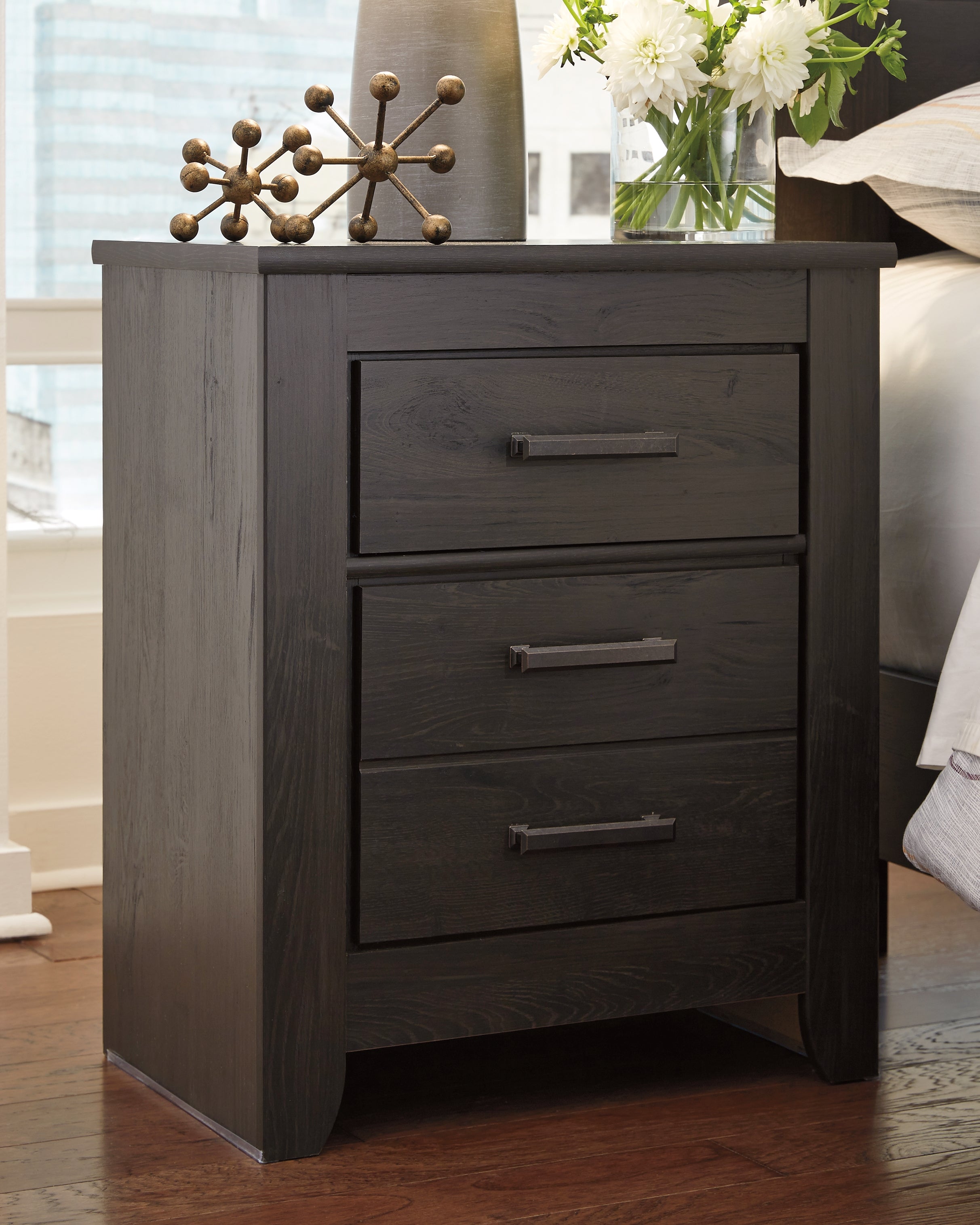 Tampa Furniture Outlet Lutz - Ashley Furniture - Brinxton Bedroom - Two Drawer Night Stand / Charcoal - B249-92