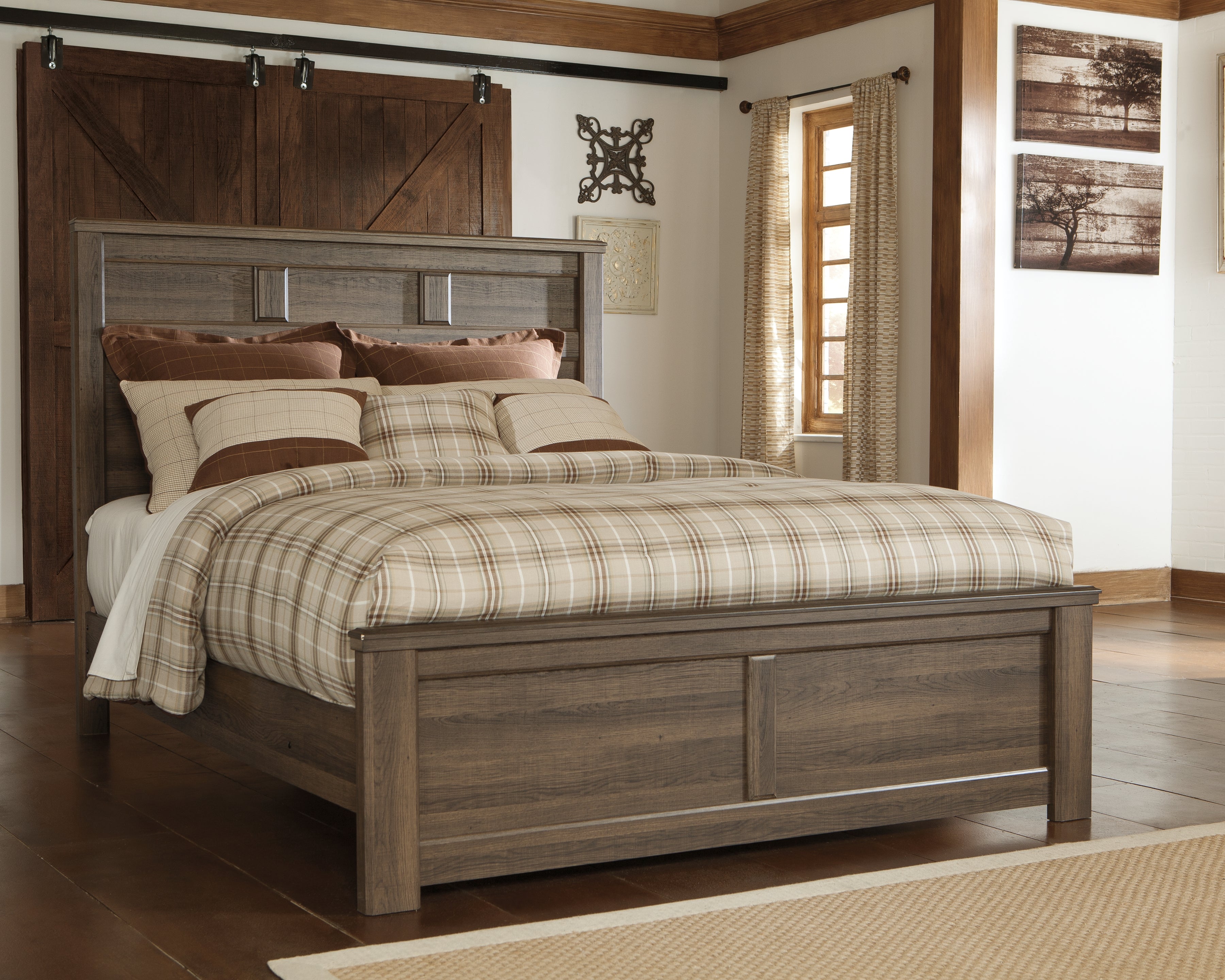 Tampa Furniture Outlet Lutz - Ashley Furniture - Juararo Bedroom - Queen Panel Bed / Dark Brown - B251B6
