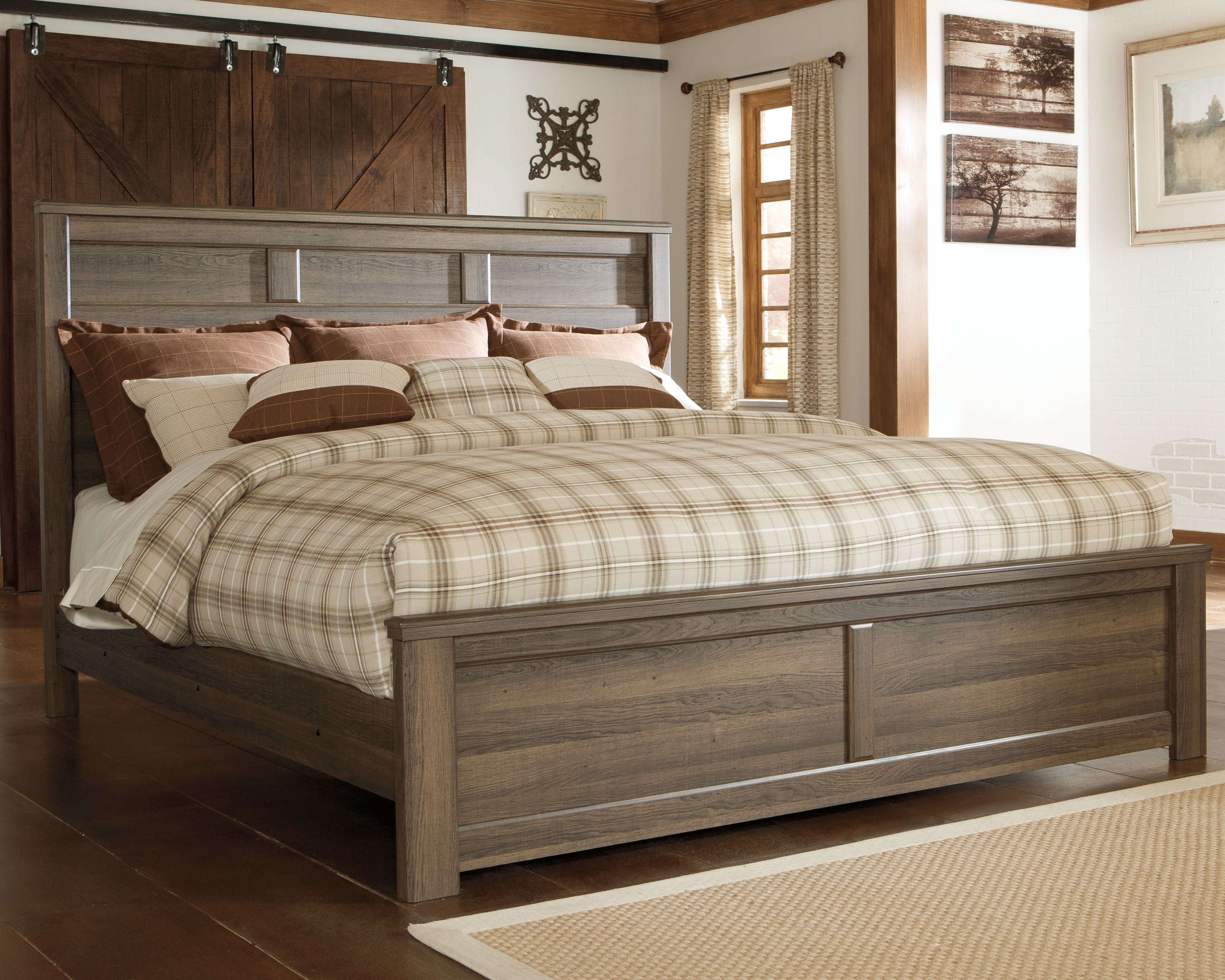 Tampa Furniture Outlet Lutz - Ashley Furniture - Juararo Bedroom - California King Panel Bed / Dark Brown - B251B14