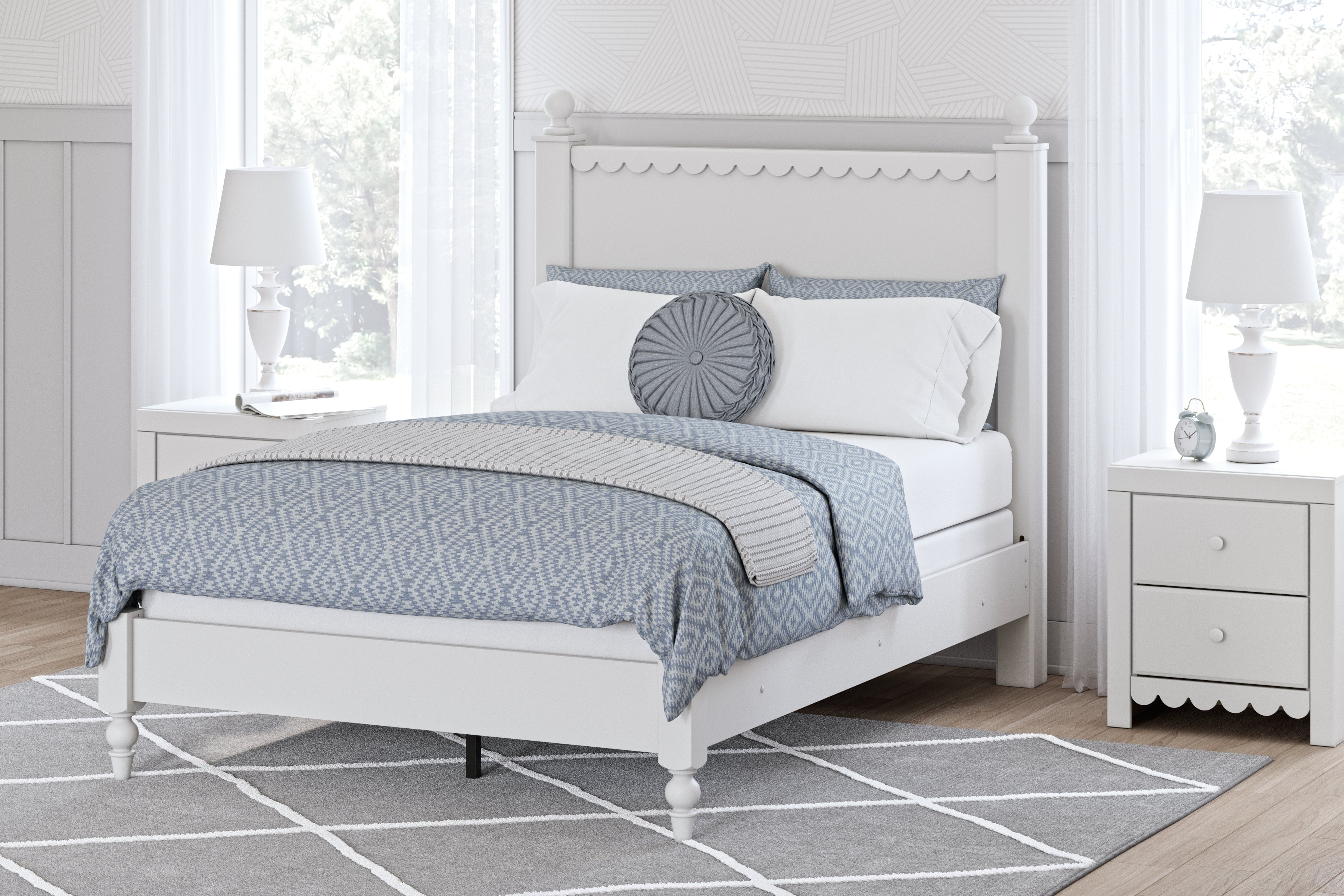 Tampa Furniture Outlet Lutz - Ashley Furniture - Mollviney Bedroom - Full Panel Bed / White - B2540B3