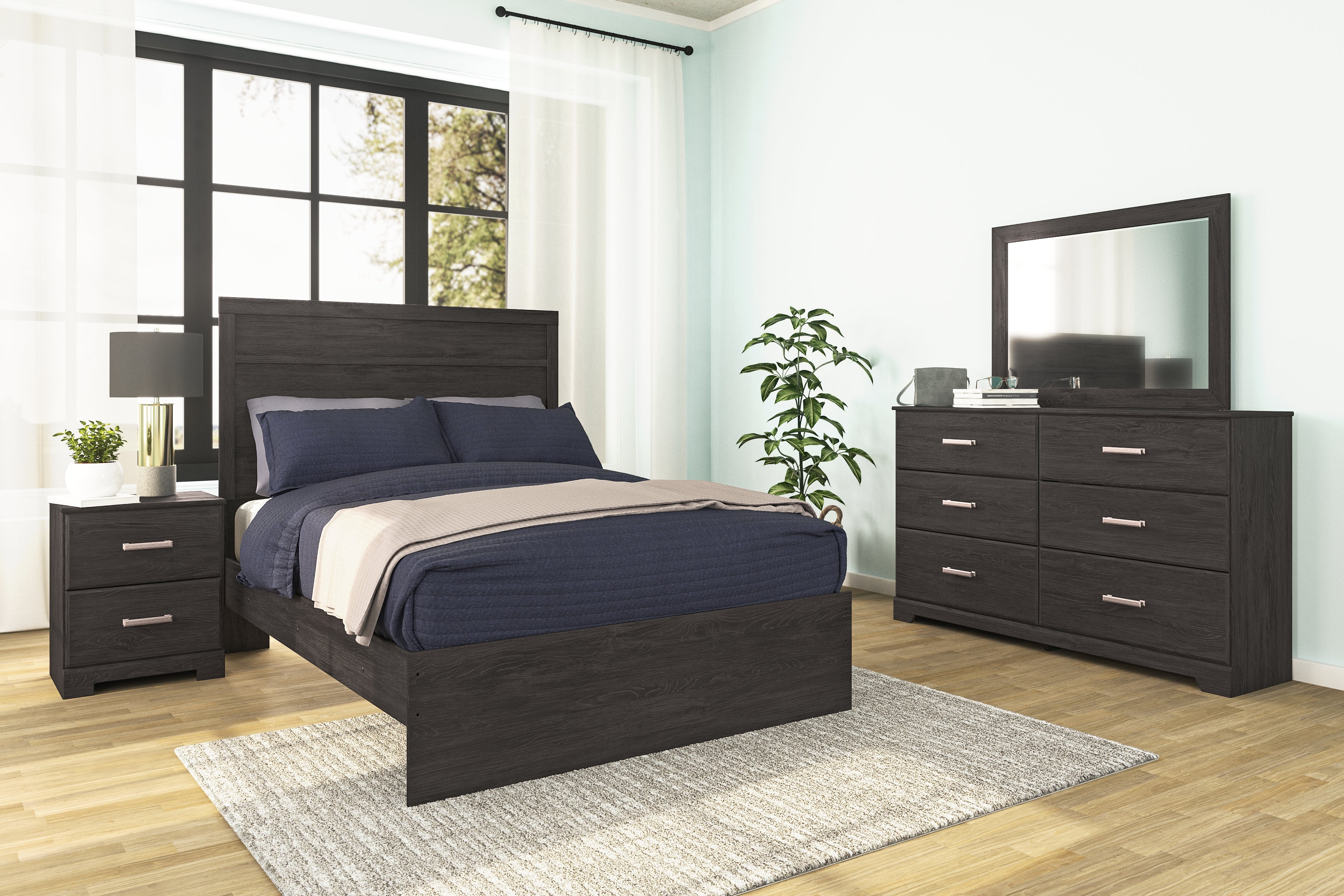 Tampa Furniture Outlet Lutz - Ashley Furniture - Belachime Bedroom - Dresser and Mirror / Charcoal - B2589B1
