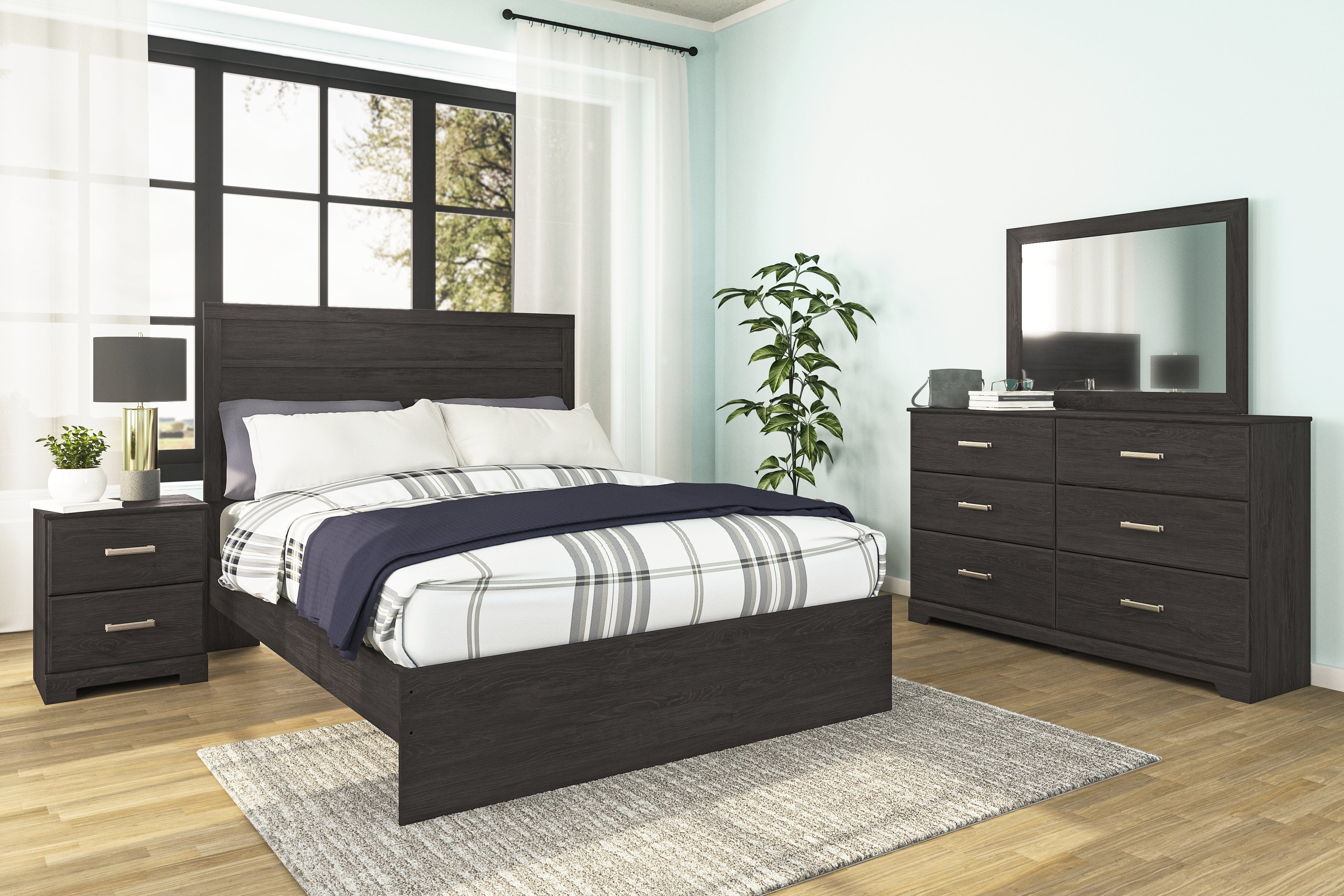 Tampa Furniture Outlet Lutz - Ashley Furniture - Belachime Bedroom - Two Drawer Night Stand / Charcoal - B2589-92