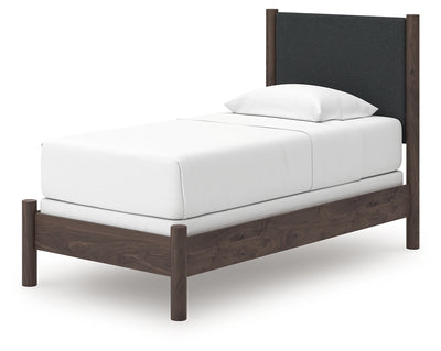 Tampa Furniture Outlet Lutz - Ashley Furniture - Pamytta Bedroom - Twin Upholstered Panel Bed / Brown - PCB2614B20