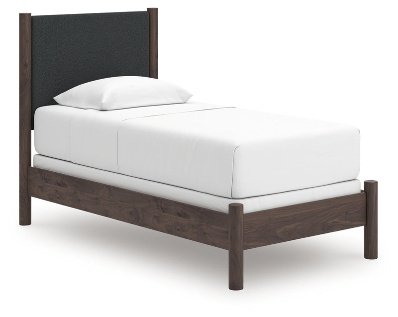 Tampa Furniture Outlet Lutz - Ashley Furniture - Pamytta Bedroom - Twin Upholstered Panel Bed / Brown - PCB2614B20
