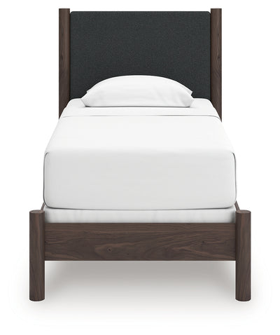 Tampa Furniture Outlet Lutz - Ashley Furniture - Pamytta Bedroom - Twin Upholstered Panel Bed / Brown - PCB2614B20