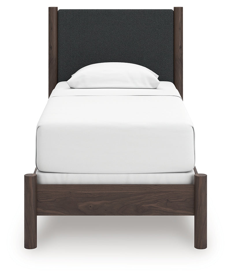 Tampa Furniture Outlet Lutz - Ashley Furniture - Pamytta Bedroom - Twin Upholstered Panel Bed / Brown - PCB2614B20