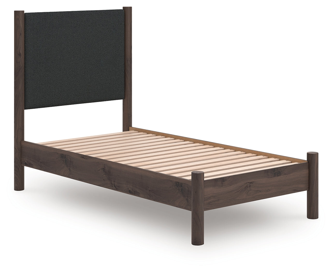 Tampa Furniture Outlet Lutz - Ashley Furniture - Pamytta Bedroom - Twin Upholstered Panel Platform Bed / Brown - PCB2614B8