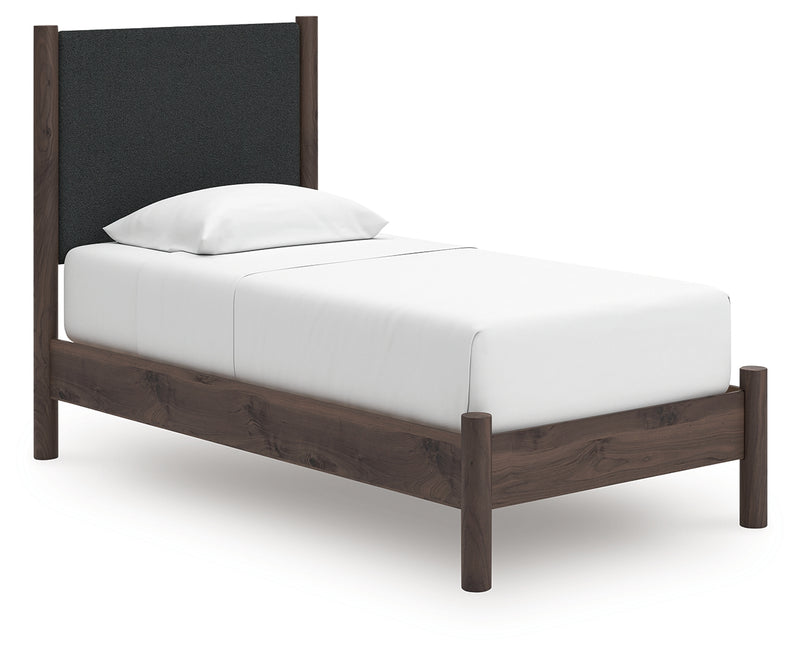 Tampa Furniture Outlet Lutz - Ashley Furniture - Pamytta Bedroom - Twin Upholstered Panel Platform Bed / Brown - PCB2614B8