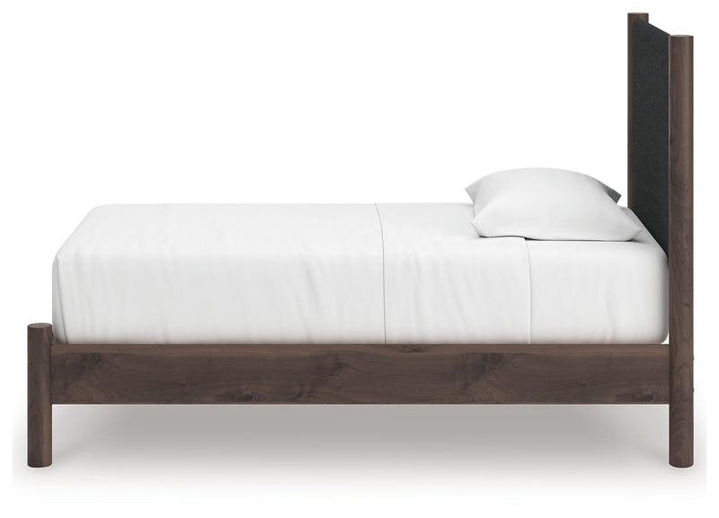 Tampa Furniture Outlet Lutz - Ashley Furniture - Pamytta Bedroom - Twin Upholstered Panel Platform Bed / Brown - PCB2614B8