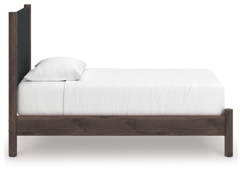 Tampa Furniture Outlet Lutz - Ashley Furniture - Pamytta Bedroom - Twin Upholstered Panel Platform Bed / Brown - PCB2614B8
