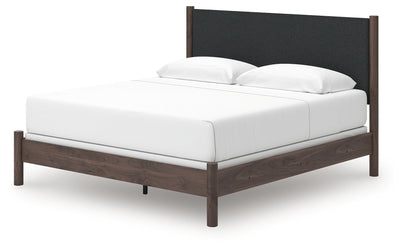 Tampa Furniture Outlet Lutz - Ashley Furniture - Pamytta Bedroom - King Upholstered Panel Bed / Brown - PCB2614B29