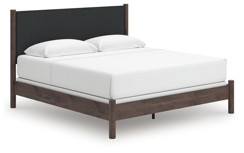 Tampa Furniture Outlet Lutz - Ashley Furniture - Pamytta Bedroom - King Upholstered Panel Bed / Brown - PCB2614B29