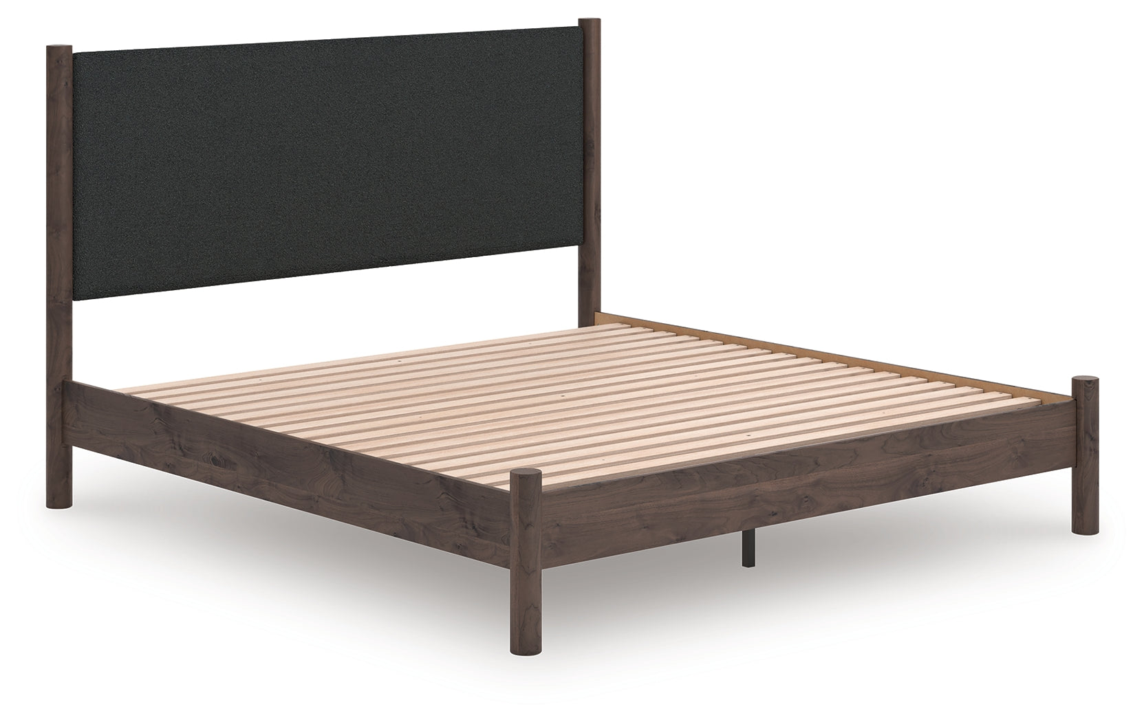 Tampa Furniture Outlet Lutz - Ashley Furniture - Pamytta Bedroom - King Upholstered Panel Platform Bed / Brown - PCB2614B28