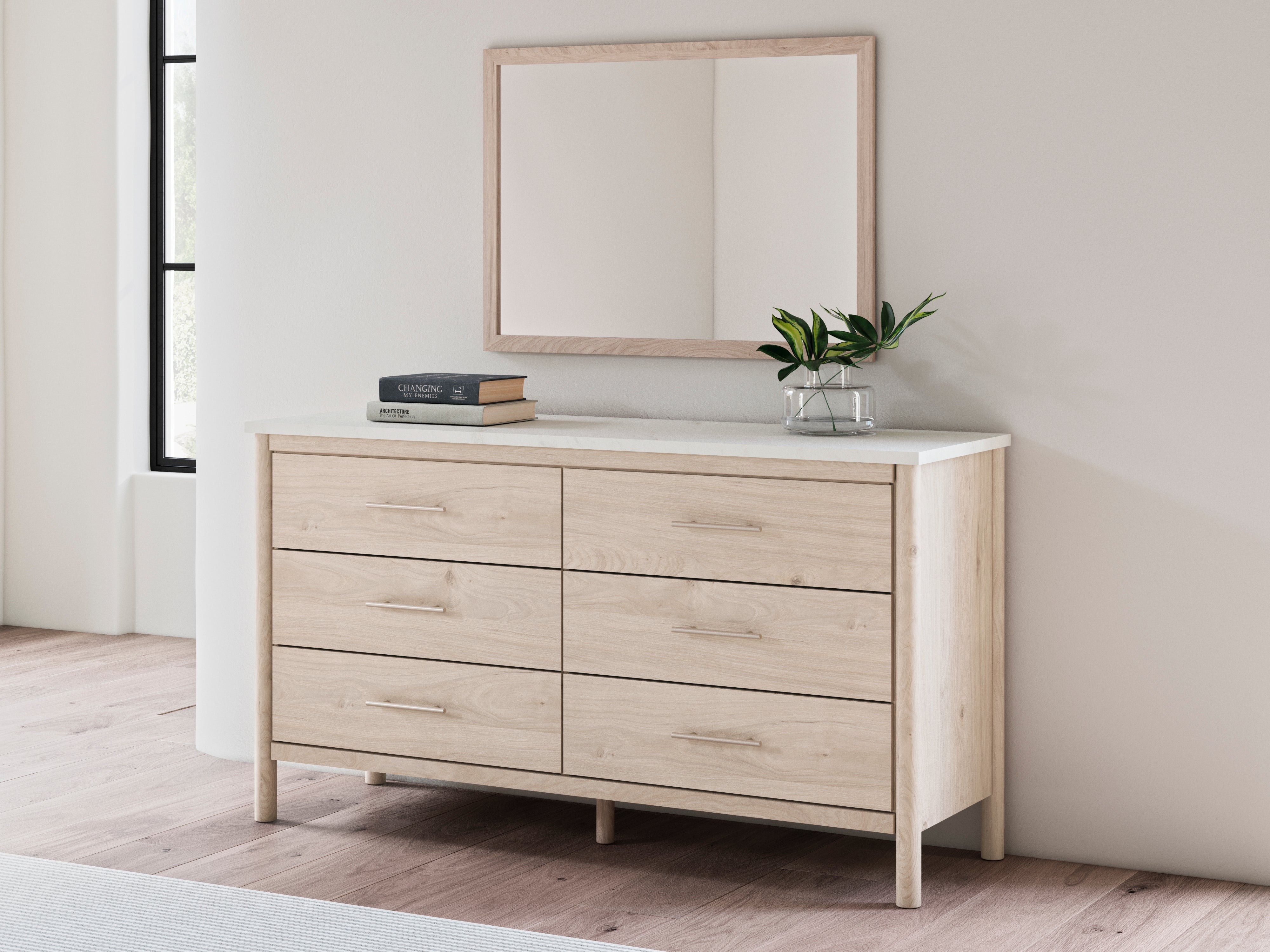 Tampa Furniture Outlet Lutz - Ashley Furniture - Cadmori Bedroom - Dresser and Mirror / Two-tone - B2615B1
