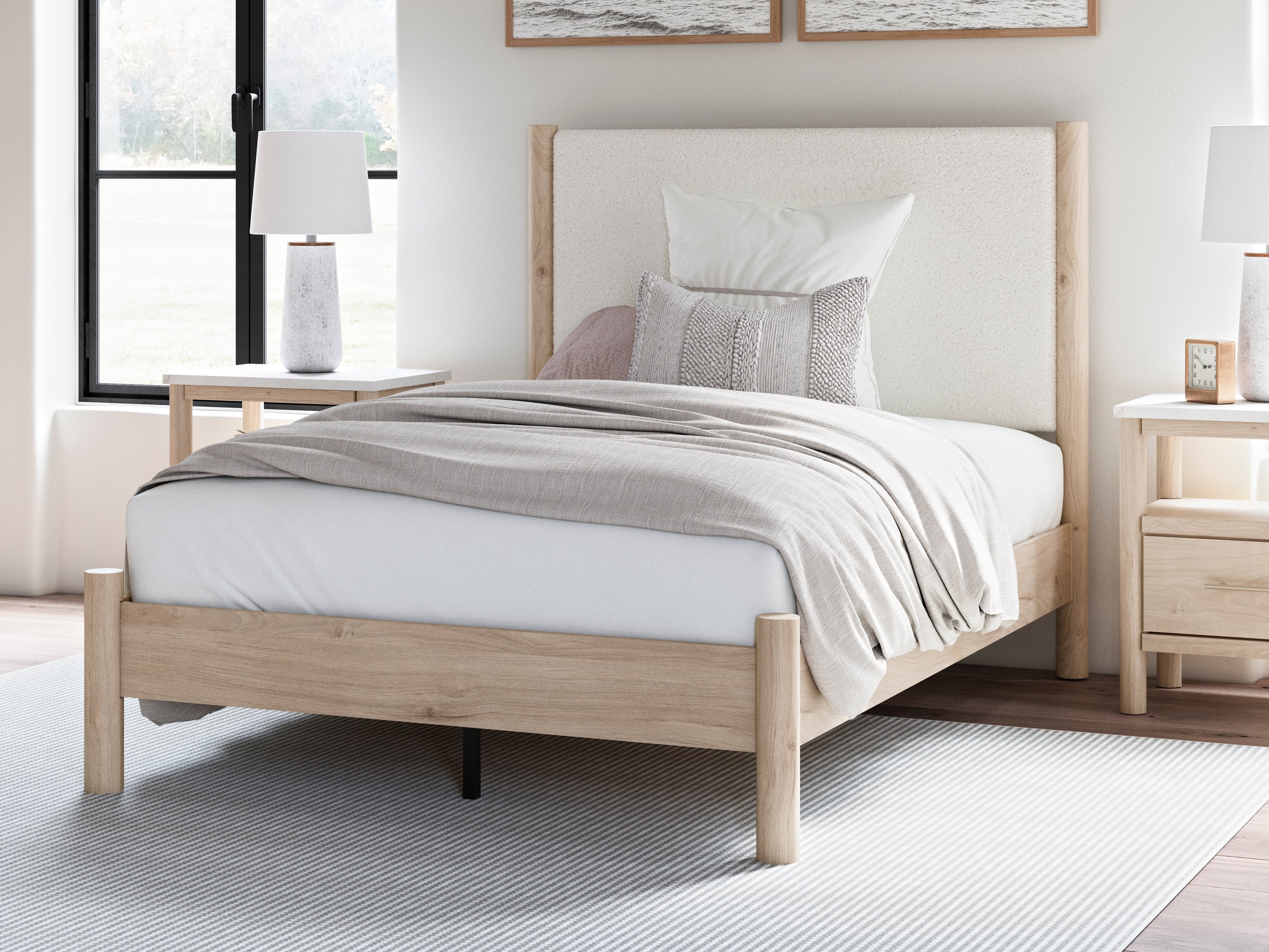 Tampa Furniture Outlet Lutz - Ashley Furniture - Cadmori Bedroom - Full Upholstered Panel Bed / Two-tone - B2615B8