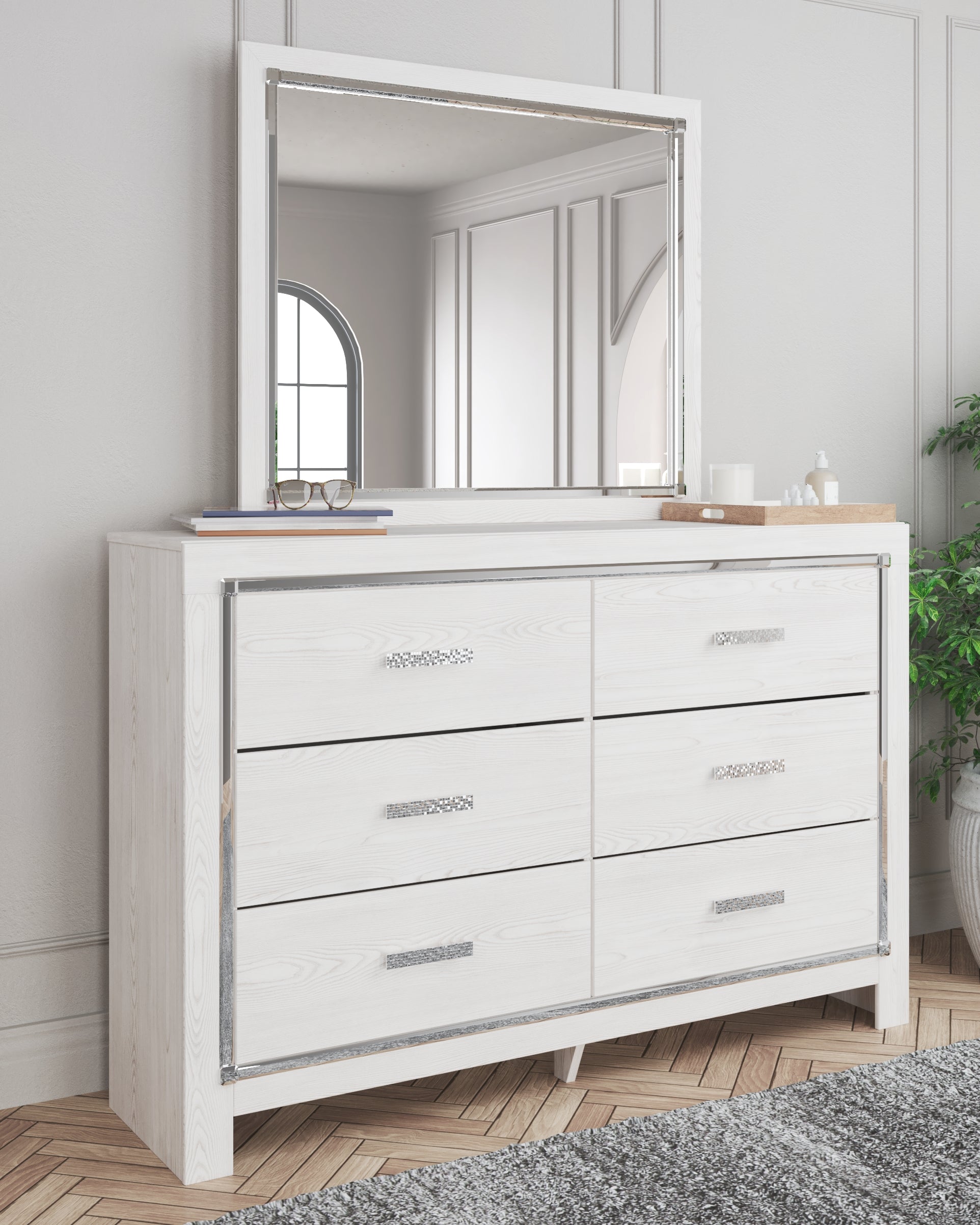 Tampa Furniture Outlet Lutz - Ashley Furniture - Altyra Bedroom - Dresser and Mirror / White - B2640B1
