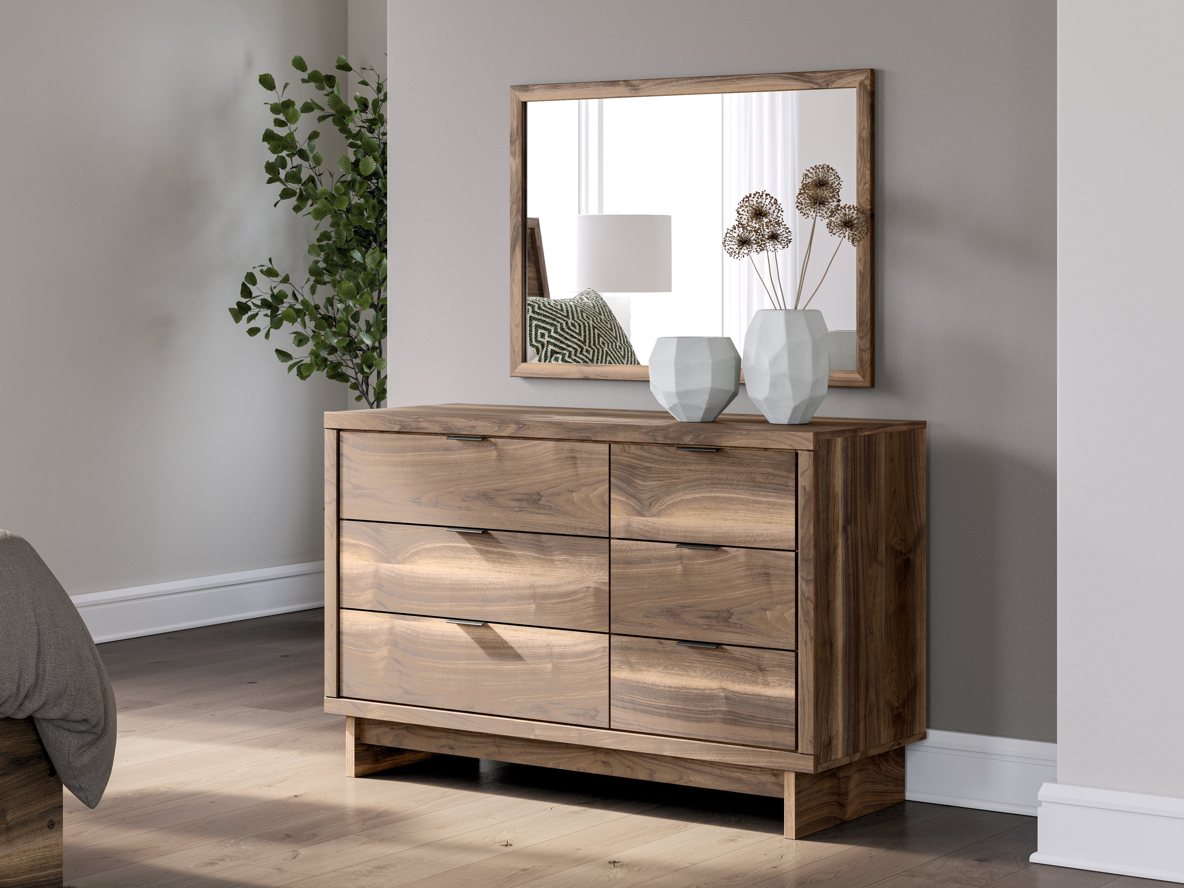 Tampa Furniture Outlet Lutz - Ashley Furniture - Chirason Bedroom - Dresser and Mirror / Brown - PCB3367B20