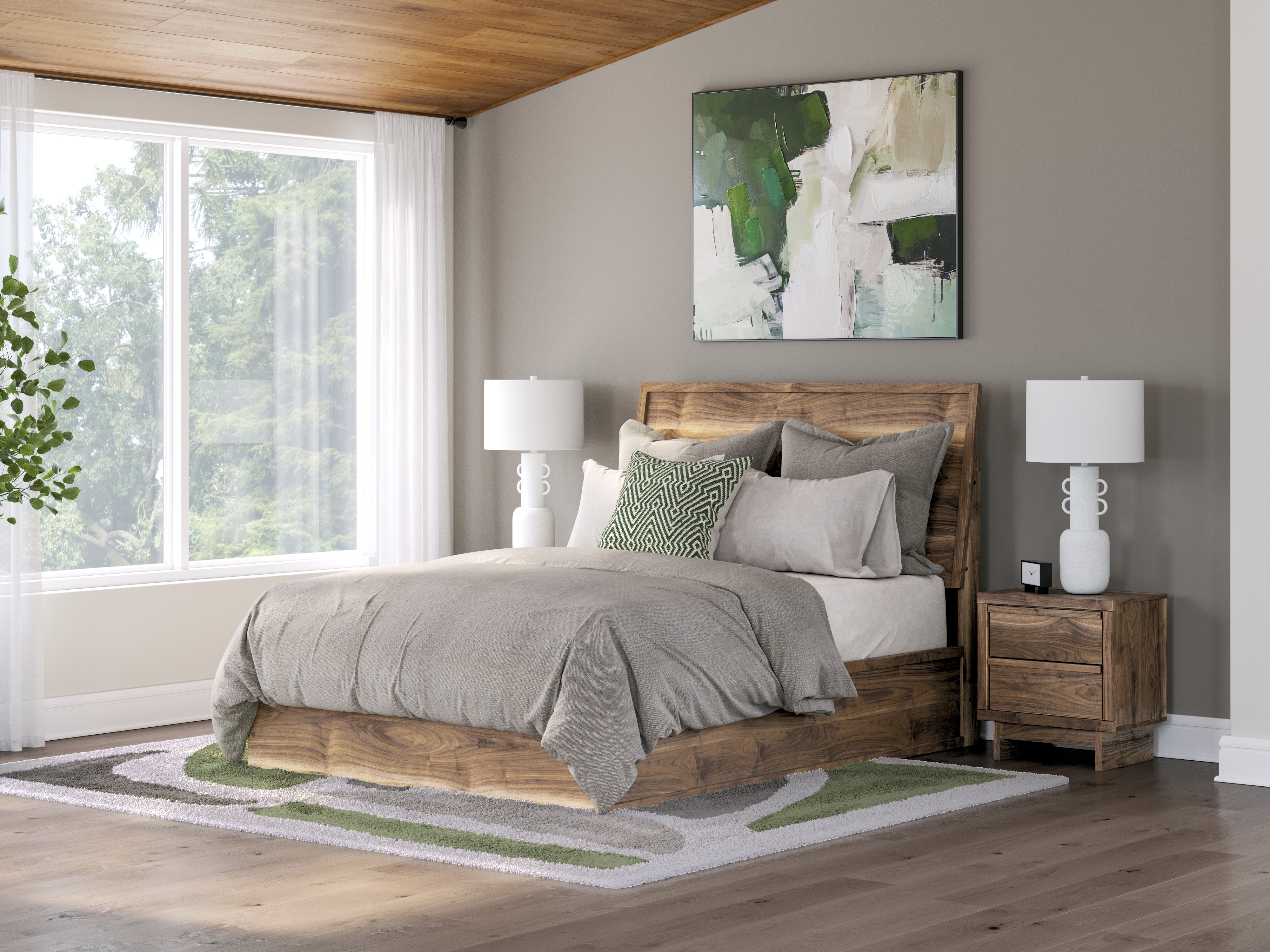 Tampa Furniture Outlet Lutz - Ashley Furniture - Chirason Bedroom - Queen Panel Bed / Brown - PCB3367B2