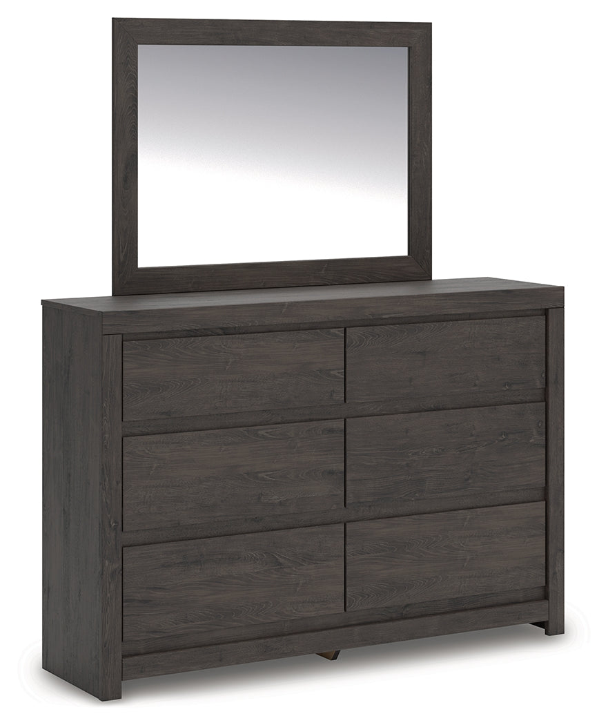 Tampa Furniture Outlet Lutz - Ashley Furniture - Fraluna Bedroom - Dresser and Mirror / Charcoal - PCB3370B1