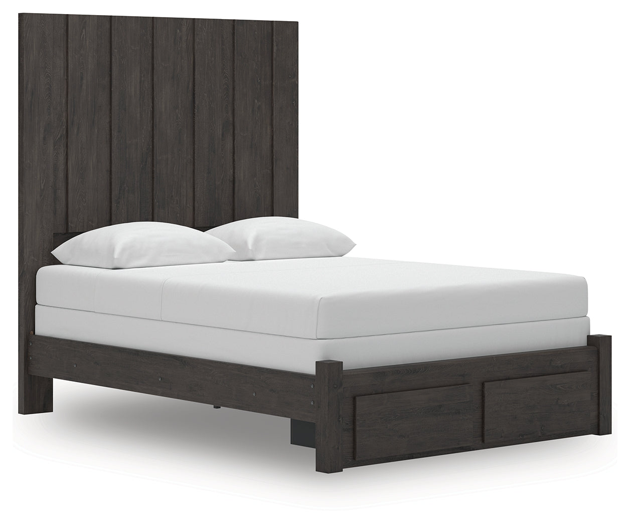 Tampa Furniture Outlet Lutz - Ashley Furniture - Fraluna Bedroom - Queen Panel Storage Bed / Charcoal - PCB3370B4