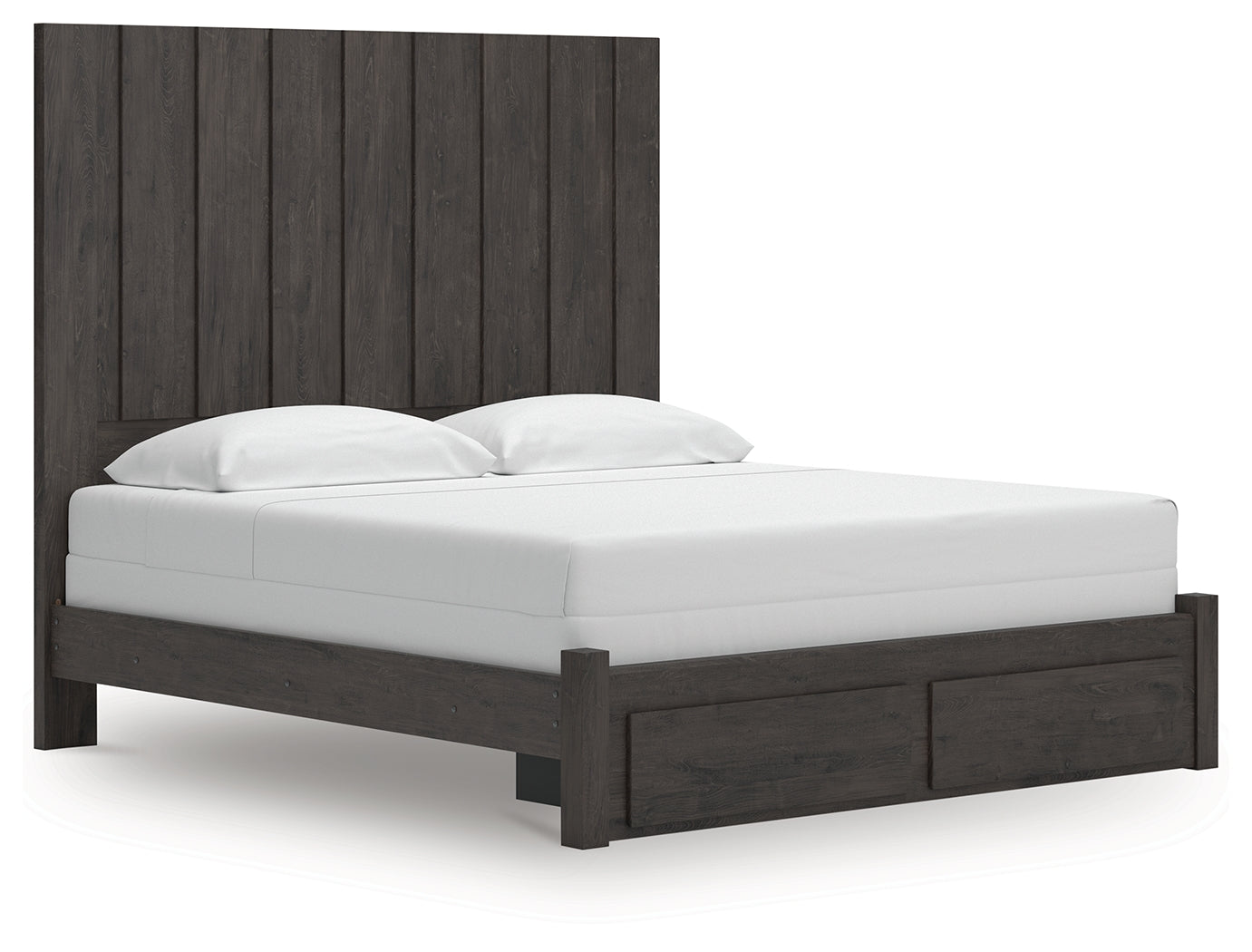 Tampa Furniture Outlet Lutz - Ashley Furniture - Fraluna Bedroom - King Panel Storage Bed / Charcoal - PCB3370B9