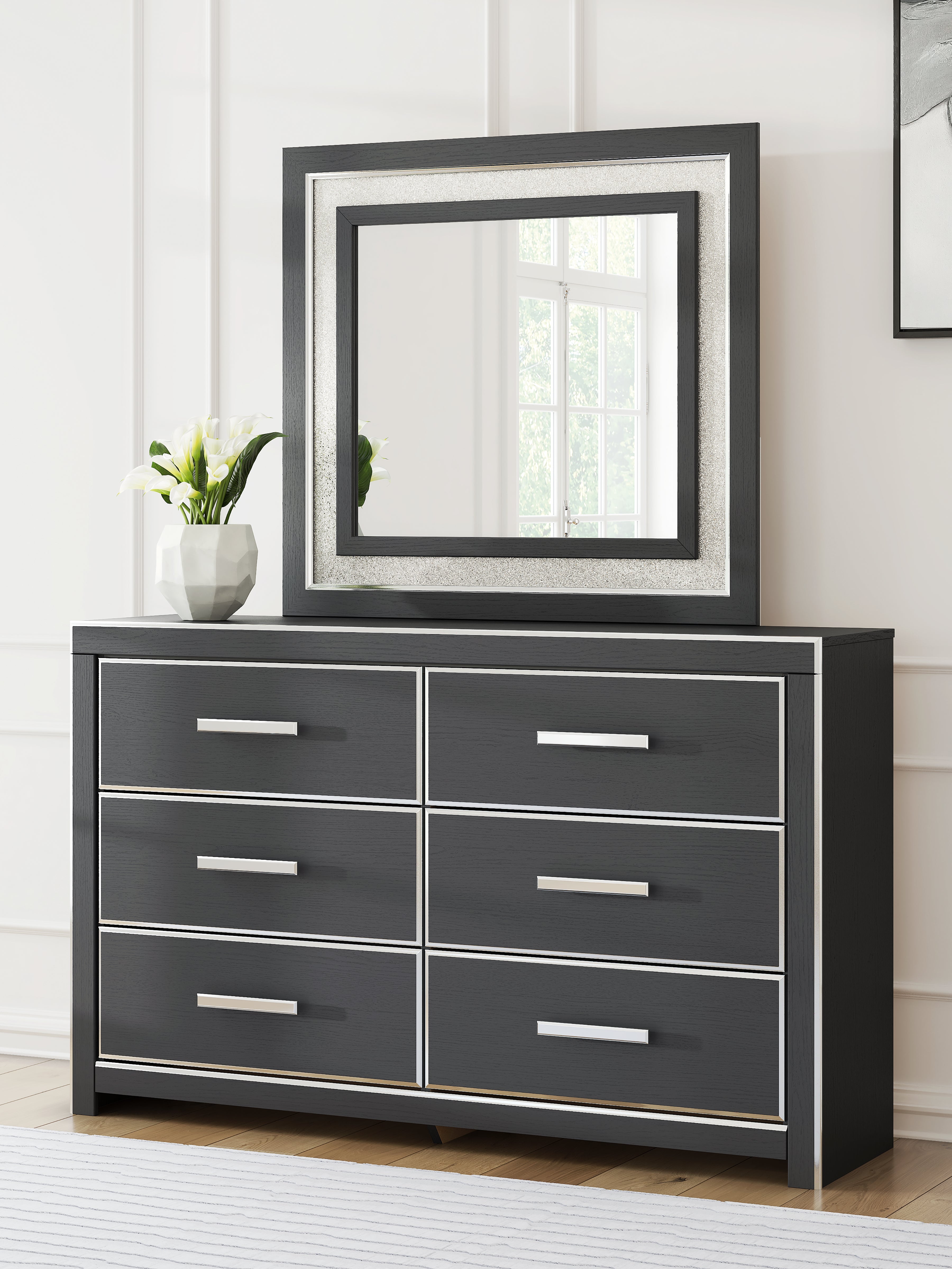 Tampa Furniture Outlet Lutz - Ashley Furniture - Zuraleus Bedroom - Dresser and Mirror / Black - PCB3380B1