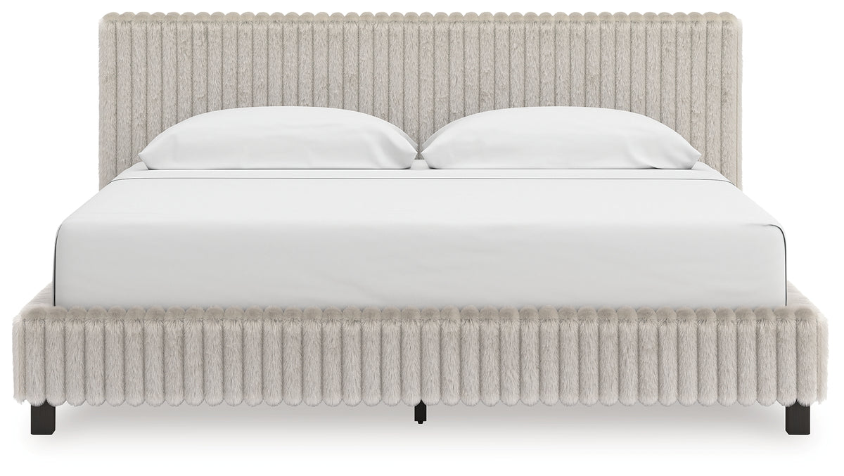 Tampa Furniture Outlet Lutz - Ashley Furniture - Zuraleus Bedroom - King Upholstered Bed / White - PCB3381B13