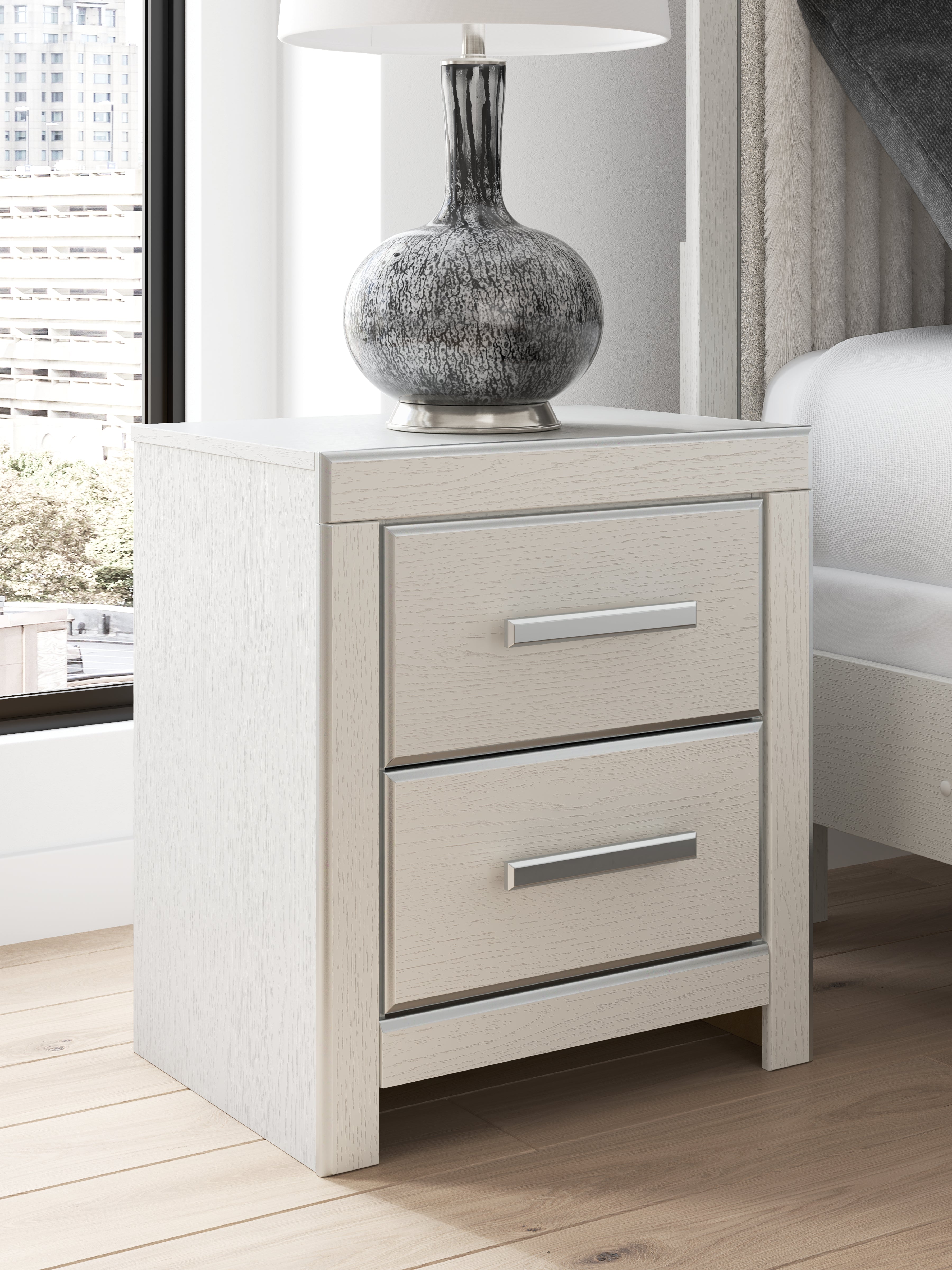 Tampa Furniture Outlet Lutz - Ashley Furniture - Zuraleus Bedroom - Two Drawer Night Stand / White - PCB3381-92
