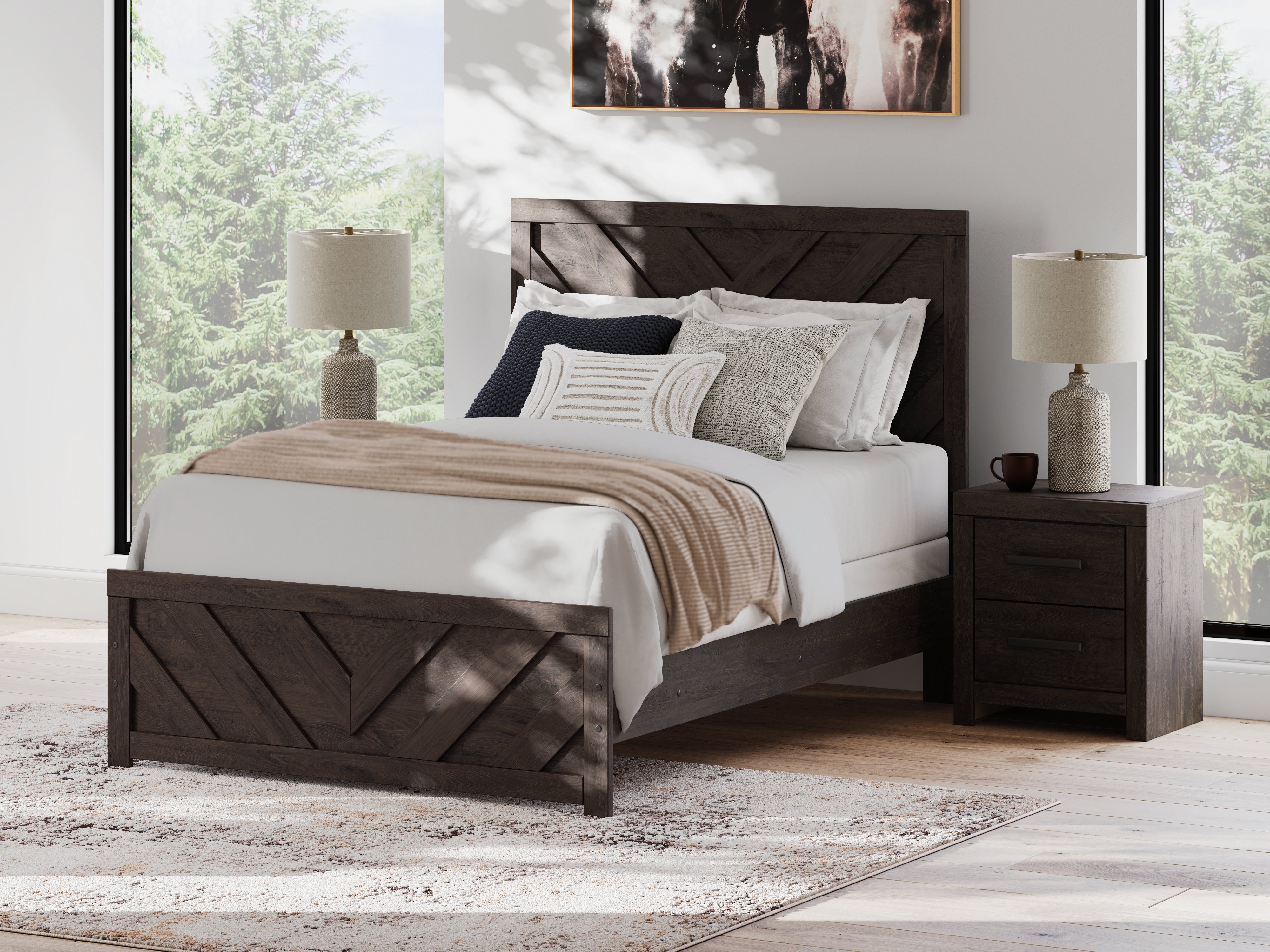 Tampa Furniture Outlet Lutz - Ashley Furniture - Prendonea Bedroom - Full Panel Bed / Charcoal - B3789B3
