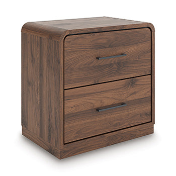 Tampa Furniture Outlet Lutz - Ashley Furniture - Fortlorn Bedroom - Two Drawer Night Stand / Walnut Brown - PCB386-92