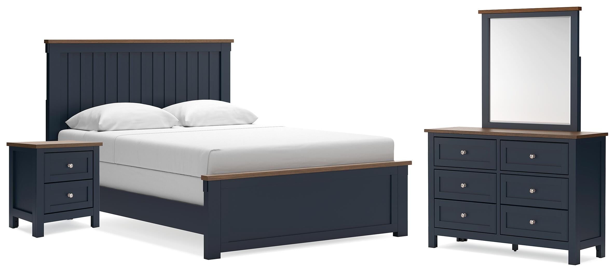 Tampa Furniture Outlet Lutz - Ashley Furniture - Landocken Queen Panel Bed, Dresser, Mirror and Nightstand - Queen Panel Bed, Dresser, Mirror and Nightstand - B414B18