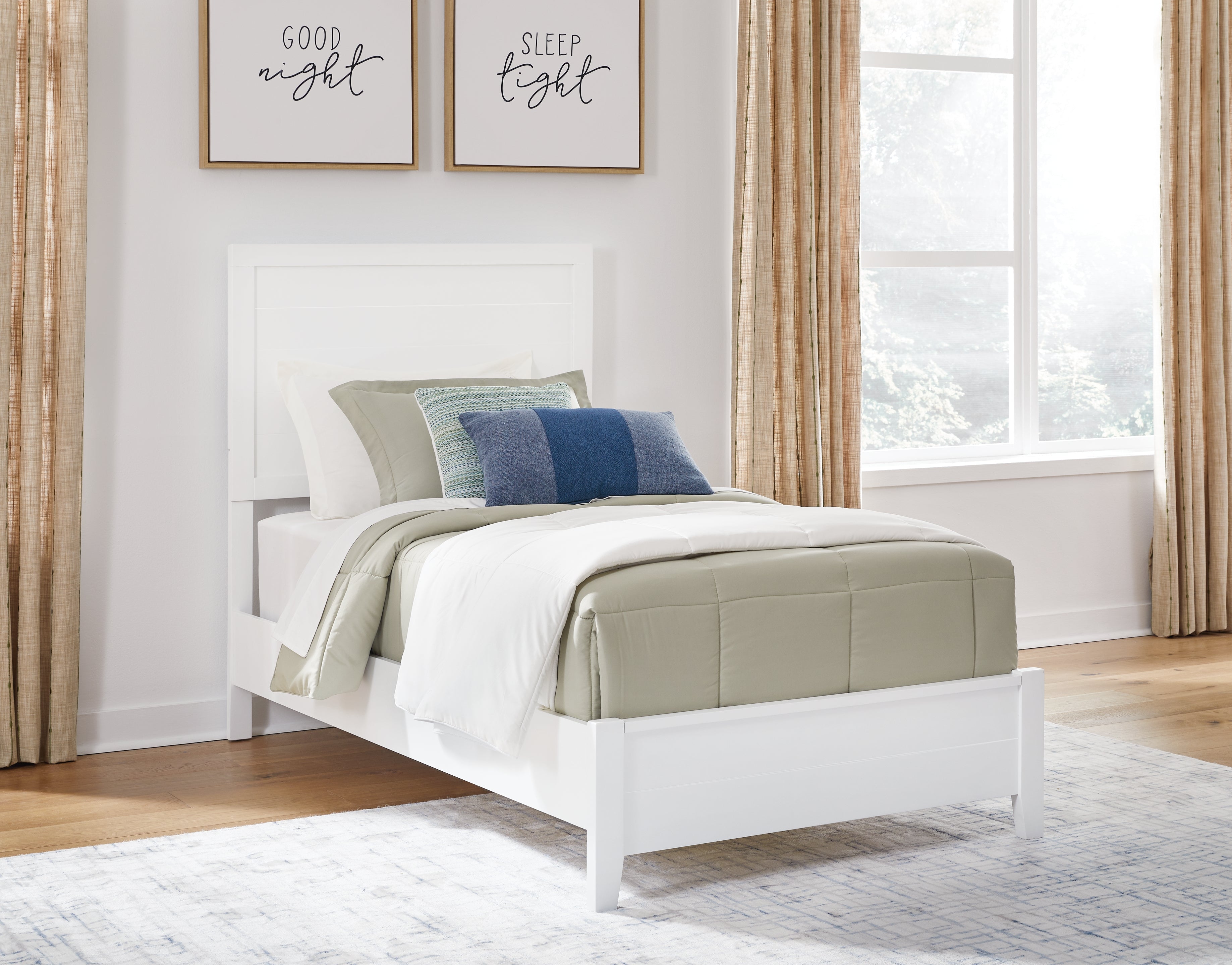 Tampa Furniture Outlet Lutz - Ashley Furniture - Binterglen Bedroom - Twin Panel Bed / White - B427B2